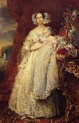 Franz Xaver Winterhalter Helene Louise Elizabeth de Mecklembourg Schwerin, Duchess D'Orleans with Prince Louis Philippe Alber oil on canvas